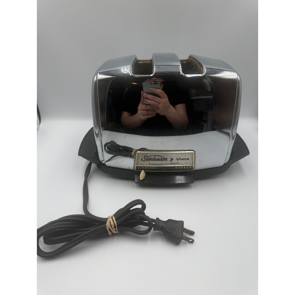 Sunbeam Vista Radiant Control Toaster VT-40 Chrome Vintage 2-Slice Made in USA